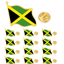 CINFAC 12/25/50/100pcs small Jamaica Flag lapel pin Jamaican flag pins badge bulk (25)