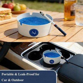 Disposable Ashtrays 25-Pack Water-Activated, Portable Paper Ashtrays for Car Cup Holder Camping Outdoor Travel RV Patio Beach Picnic