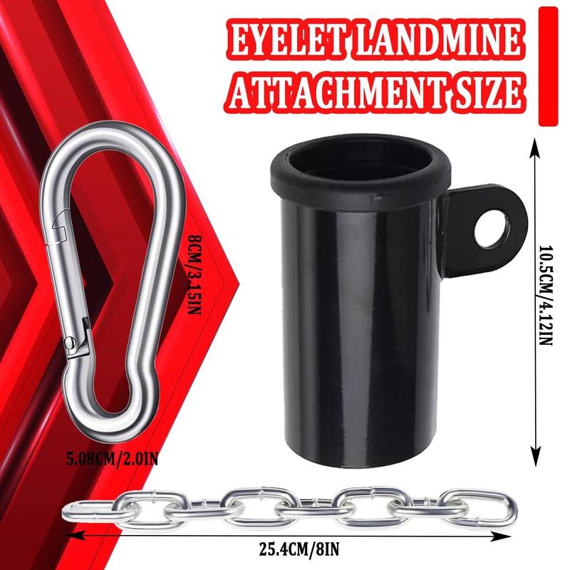 T-bar Row Platform with Chain Full 360°Swivel Eyelet Landmine Attachment