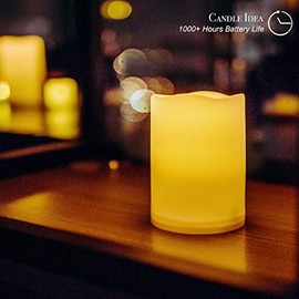 2 velas LED sin llama de 3 x 4 pulgadas, impermeables, funciona con pilas, con temporizador, luz decorativa eléctrica de resina de plástico, para linterna, jardín, decoración del hogar, fiesta, boda,