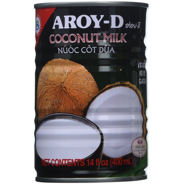 AROY-D Coconut Milk 14 Oz Can (Pack of 6)
