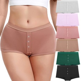 Mordlanka Women Boyshorts Panties Cotton Underwear Stretch Boxer Brief Multicolor