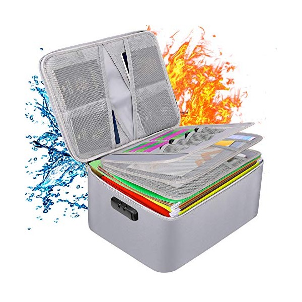 ENGPOW Fireproof & Water-Resistant Document Storage Bag 4-Layer Large Space,15"