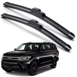 EZ Motoring For 2018-2024 Ford Expedition Windshield Wiper Blades J-HOOK Hybrid Silicone
