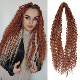 FAVE Double Ended Dreadlock Extensions 10 Strands Synthetic Wavy Dreadlock Extensions Soft Handmade Dreads Extensions 0.6 CM Braid in Dreadlock Extensions 24 In Curly Double Ended Dreads(JW-350)