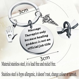 bobauna Llavero para terapeuta de masaje, joyería de mano curativa, regalo de agradecimiento para terapeuta de escuela, estudiante, 3cm, Metal, Nagam
