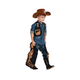 Dress Up America Cowboy Costume for Boys - Kids Cowboy Chaps and Vest Set - Feels Like Real Chaps