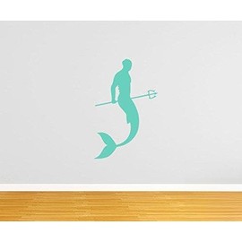 Overly Attached Decals Merman with Trident 24" Wall Decal - Mint