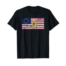 Betsy Ross Flag with 13 Stars shirt, Gadsden Snake Flag T-Shirt