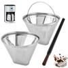 TILZIKA Reusable Cone Coffee Filter 2 Pack for Cuisinart Brewers