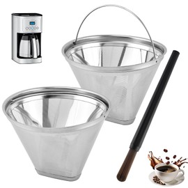 TILZIKA Reusable Cone Coffee Filter 2 Pack for Cuisinart Brewers