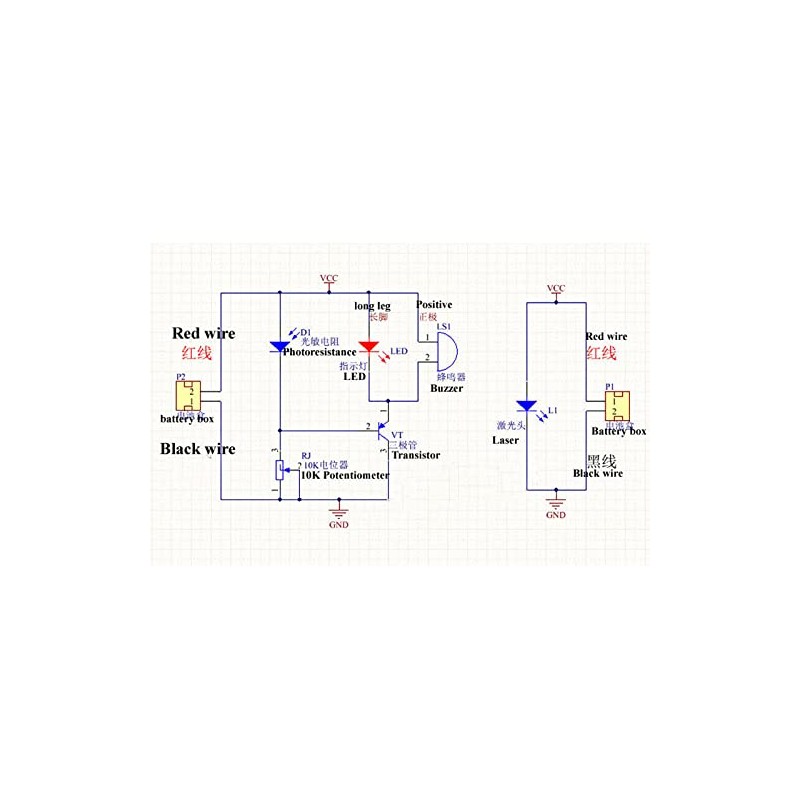 Acxico 1Set Sound/Light Alarm Motion Senser Security Infrared Laser Alarm