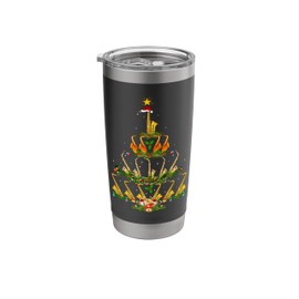 Music Lover Xmas Lights Musical Saxophone Christmas Tree Stainless Steel Insulated Tumbler
