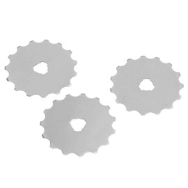 5Pcs 45mm Perforating Rotary Replacement Blades Rotary Cutter Blades Crochet Edge Skip Blades with Plastic Box for Crochet Edge Cutting