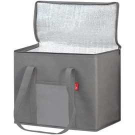 RVSNQ Eco Bag, Large Capacity, 9.8 gal (30 L), Foldable Shopping Bag, Two-way Zipper Lid, Clear Window, Reusable Cooler Bag, Suitable for Shopping, Picnics, Camping, Cherry Blossom Viewing, Barbecues,