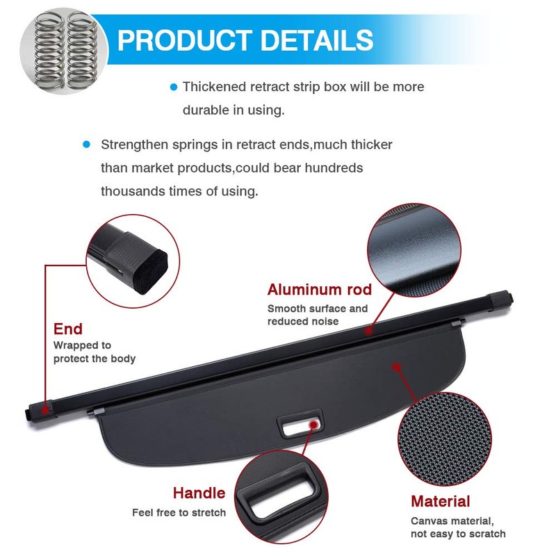 Powerty Cargo Cover for 2018-2023 2024 Mitsubishi Eclipse Cross Accessories