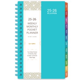 2025-2026 Pocket Calendar/Planner - Weekly & Monthly Pocket Planner for Purse, Jul. 2025 - Jun. 2026, 6.8" x 4.1", Strong Twin - Wire Binding, Plastic Cover