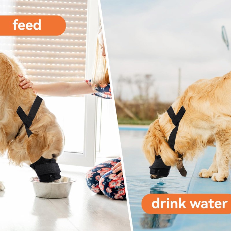 Pack of 2 Dog Muzzles S/L, Adjustable Muzzles for Dogs,