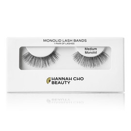 Natural False Lashes for Monolids - Medium Style - Real Hair, Handcrafted, Non-Synthetic - Lifts Heavy Lids - Easy Application - Hannah Cho Beauty