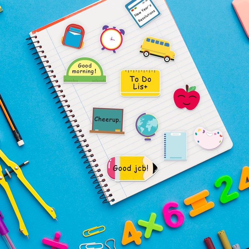 12 Pcs Back to School Sticky Notes,Pencil Ruler Book Blackboard