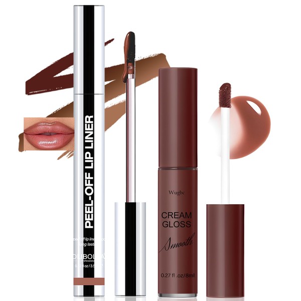 Wugbc Peel Off Lip Stain Long Lasting Waterproof Brown Lip