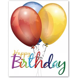 Small World Greetings Large Happy Birthday Greeting Card with Envelope-Blank Inside-11.75" x 9"