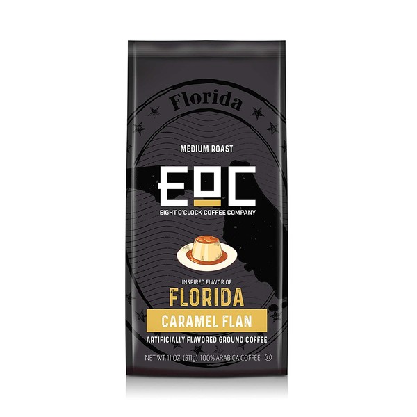 Eight O'Clock Coffee Flavors Of America Ground Coffee, Florida Caramel Flan, 11 Ounce