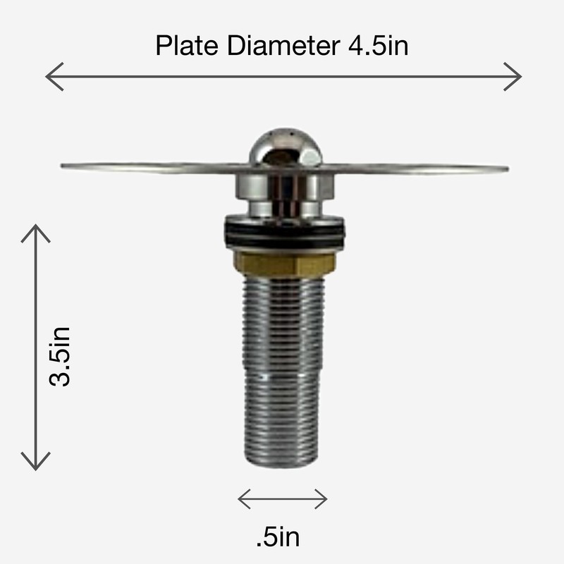 Commercial Stainless Steel Glass Rinser, 4.5" Grid, Chrome Plated Brass