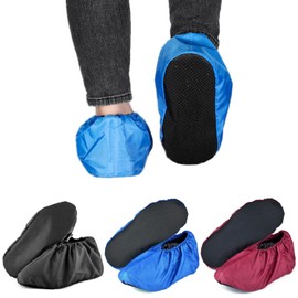 SamHeng 3 Pairs Reusable Shoe Covers, Non-Slip Washable Overshoes Waterproof Boot Covers Guest Shoe Covers, Durable Dustproof Shoes Protectors for Indoor Outdoor Household Carpet Floor Protection