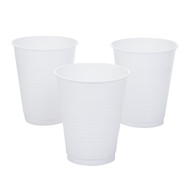 Fun Express - 16oz White Plastic Cup for Party - Party Supplies - Solid Tableware - Solid Cups - Party - 20 Pieces