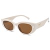 SOJOS Retro Trendy Rectangle Polarized Sunglasses Y2K Narrow Sunnies SJ2266,(White)
