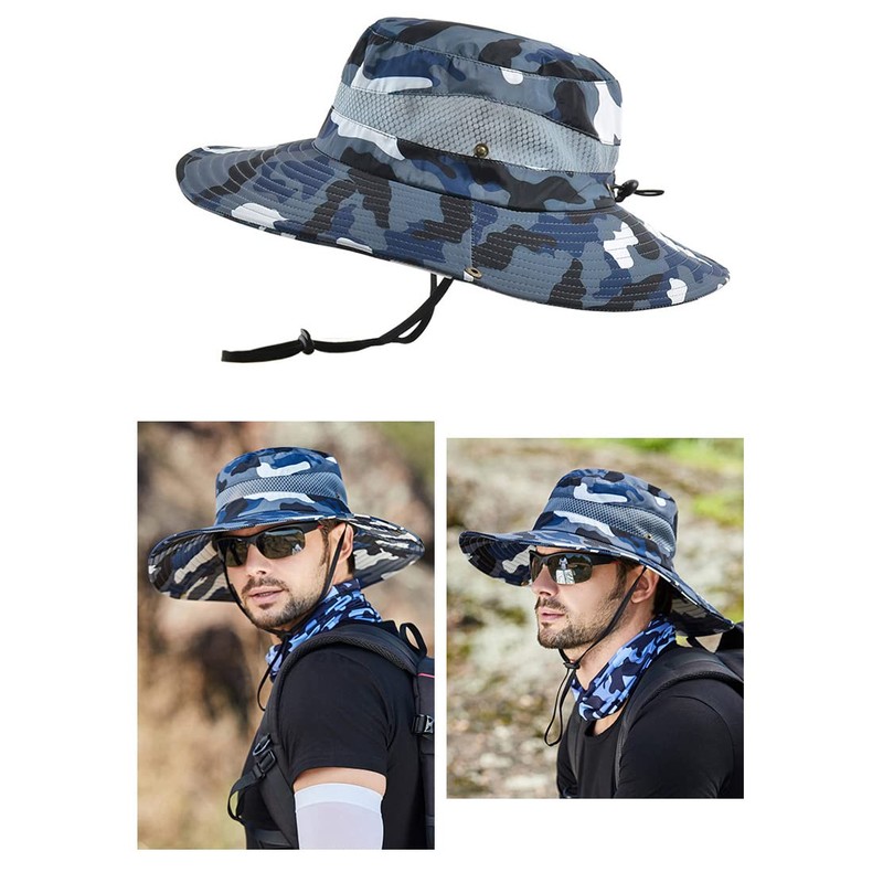 LeafIn Men's Hat Mesh Outdoor Fishing Hat Ten Gallon Hat