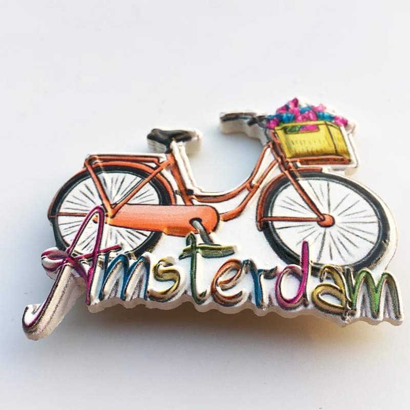 Amsterdam Holland Bicycle 3D Fridge Magnet Travel Souvenir Gift Collection