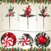 Solsew 16 Pcs Christmas Pine Cones Picks Artificial Berries Sprays