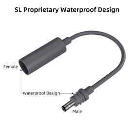 Jadebones SL18 - for Starlink Mini DC Extension Cable 18CM, Female to Male Waterproof Power Converter Adapter Compatible with Starlink Mini Pipe Adapter and Original Power Cable
