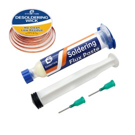 Desoldering Wick and Soldering Flux Paste for Electronics Repair, No Clean Flux(10CC), Solder Removal Kit