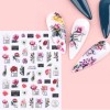 Unbranded 3D Nail Stickers Rose Flower Letter Follow Your Heart