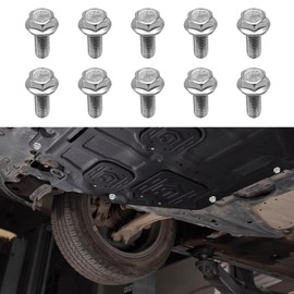 PACLVIO 10PCS Car Top Front Skid Plate Bolts, Skid Plate Screws, 304 Stainless Steel 12mm Hex Head Auto Skid Plate Bolts, Car Accessories Replacement for 4Runner FJ Cruiser Land Cruiser Sequoia Tacoma