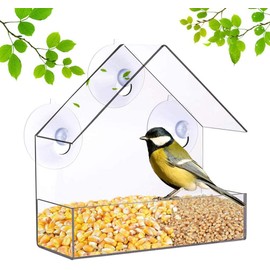 Window Bird Feeder, Window Bird Feeder with Strong Suction Cups, Outdoors Birdfeeder, Bird Feeders for Small Birds Bird Lovers of Any Age, 18x10x21cm
