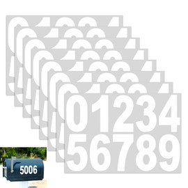 MOWPOG 80 PCS Reflective Mailbox Numbers for Outside, 3 Inch Self Adhesive Waterproof Vinyl Number Stickers for Signs, Door, Garbage Bins, House Address