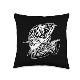 Fish Arowana Angler Fisherman Men Dad Angling Nature Fishing Throw Pillow