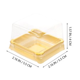 VOSAREA VOSAREA 50pcs Clear Plastic Boxes with Lids - Mini Cake Packaging for Moon Cakes - Birthday Treats and Desserts for Parties and Celebrations