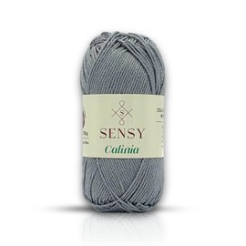 Sensy Calinia Hilo de algodón 100 % mercerizado Giza, hilo Amigurumi, 134 yardas, calibre 2 fino (gris)
