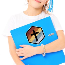 Retro Cross Sticker Decal Notebook Car Laptop 5.5"x5.5" (Color)