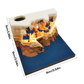 AVCXEC Time Piece Calendar 2025, 3D Calendar 2025, Desk Calendar With LED Light, 2025 Desk Calendar Memo Pad, 3D Creative Desk Calendar DIY Notes Notepad, Gift for Christmas, Office Desktop Decoration