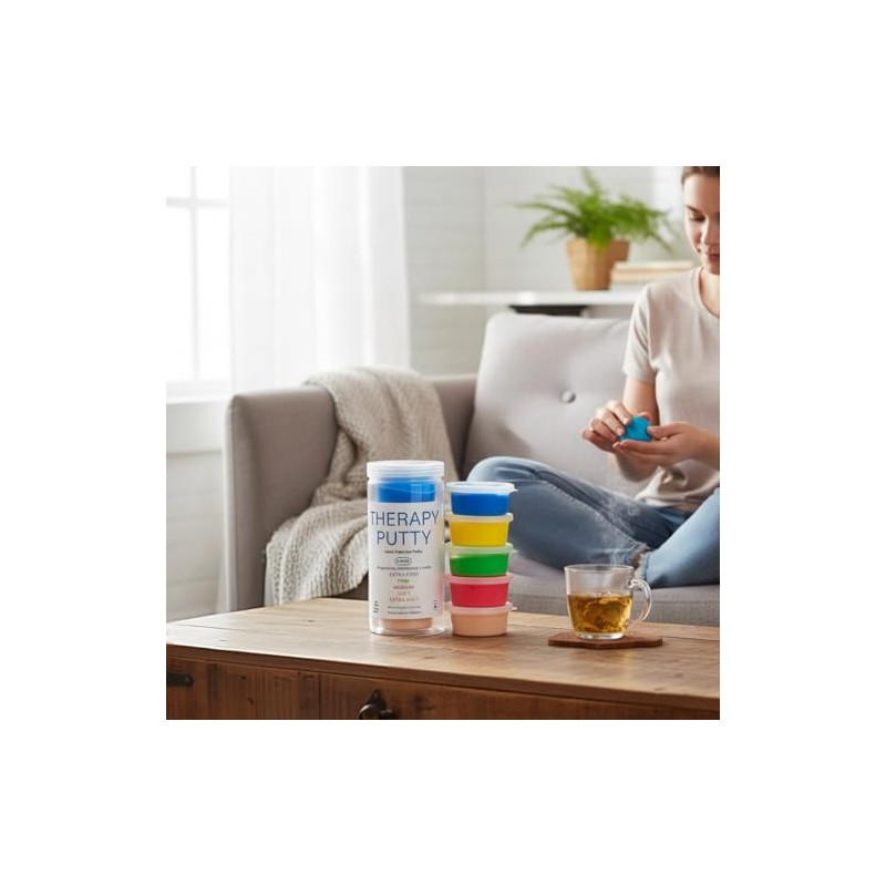 Hand Exercise Therapy Putty Set by EPHRATA – 5 Resistance