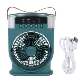 Portable Humidifier Fan with Timer Alarm Function Adjustable 600ml USB Rechargeable Air Cooler for Home Room Office