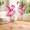 MUMTOP Flamingo Garden Statues for Outside, 2 Pack Flamingos Garden