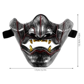 FRCOLOR Half Mask, Halloween Cosplay, Tendog, Devil, Scary, Masquerade, Costume, Prop, Party Supplies, Photo Props, Cosplay, Drama