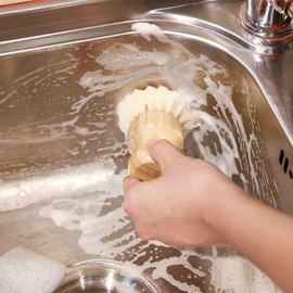 VERALY.MX Kit Limpieza Cocina Cepillo Lava Trastes con Base Madera Cerdas firmes y Resistentes Color Marron o Beige (Beige)